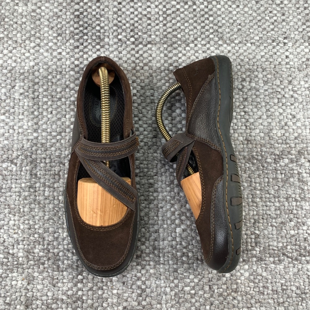 b.o.c. Born Concept Mary Jane Shoes Womens 7 Brown Leather Suede BC6665 Comfort